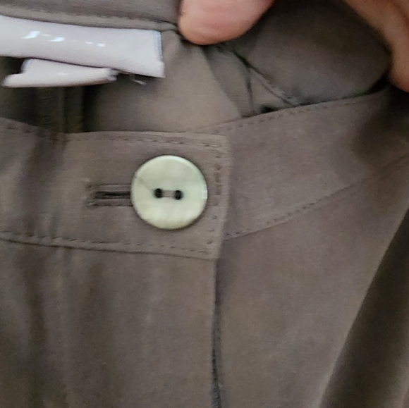 JJill 100% Silk Dress Office Pants Wide Leg Taupe Size Xl Business Career - Picture 3 of 9